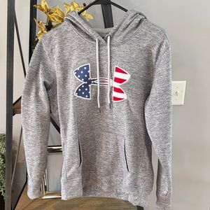 Under Armour Gray Hoodie with Patriotic Logo